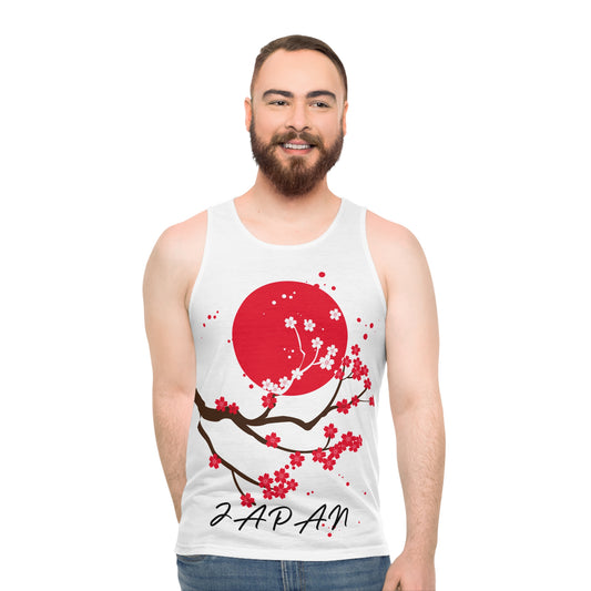 Japan Cherry Blossom Tank Top – Elegant Sakura Design for Effortless Style
