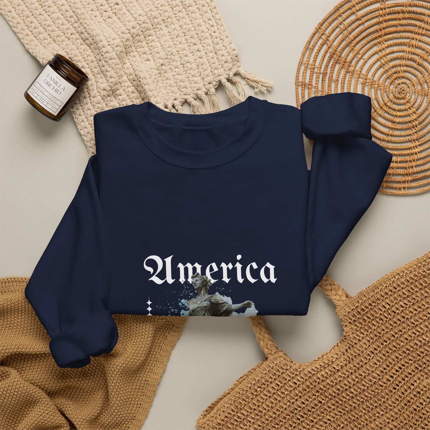 Statue of Liberty Watercolor Crewneck Sweatshirt — Patriotic NYC Travel Sweatshirt