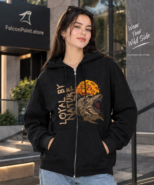 Loyal Wolf Night Hoodie – Bold Design for Fearless Nights