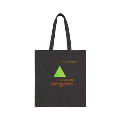 Tote Bag — “No Rules, Just Results. Change the Rules” Motivational Canvas Tote