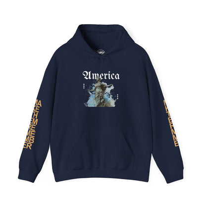 Statue of Liberty Watercolor Hoodie - Patriotic NYC Landmark Sweatshirt