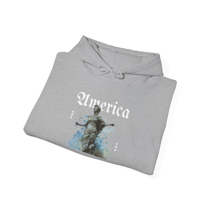 Statue of Liberty Watercolor Hoodie - Patriotic NYC Landmark Sweatshirt