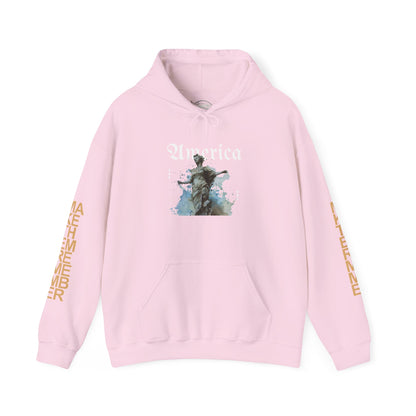 Statue of Liberty Watercolor Hoodie - Patriotic NYC Landmark Sweatshirt