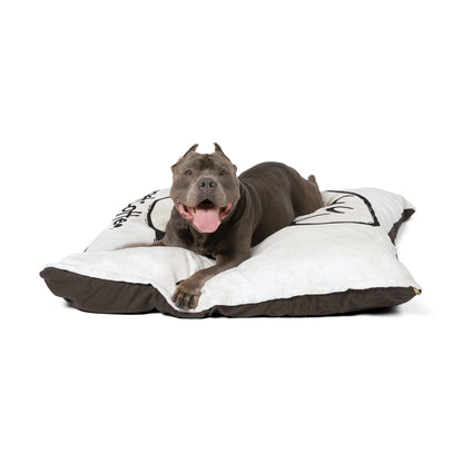 Cozy Dog Bed – Cute Coffee Illustration Plush Comfort