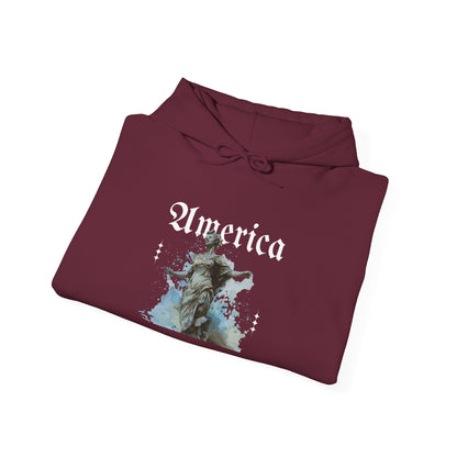 Statue of Liberty Watercolor Hoodie - Patriotic NYC Landmark Sweatshirt