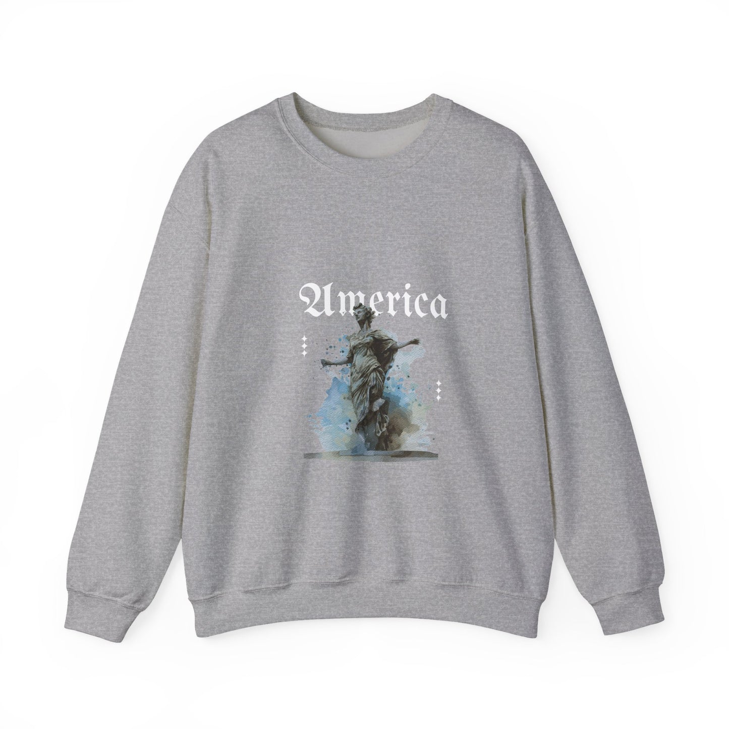 Statue of Liberty Watercolor Crewneck Sweatshirt — Patriotic NYC Travel Sweatshirt