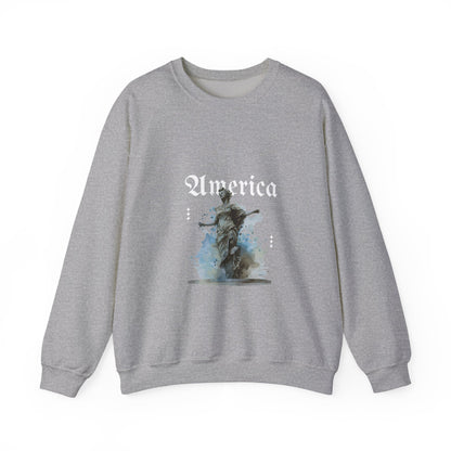 Statue of Liberty Watercolor Crewneck Sweatshirt — Patriotic NYC Travel Sweatshirt
