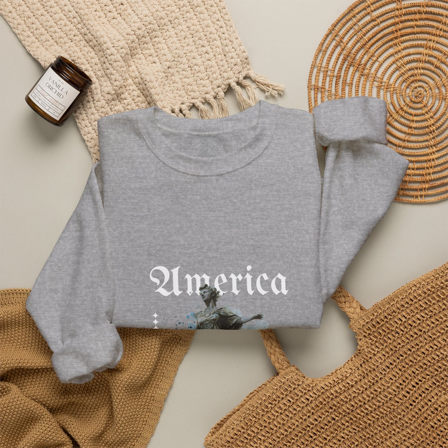 Statue of Liberty Watercolor Crewneck Sweatshirt — Patriotic NYC Travel Sweatshirt