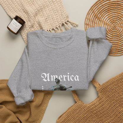 Statue of Liberty Watercolor Crewneck Sweatshirt — Patriotic NYC Travel Sweatshirt