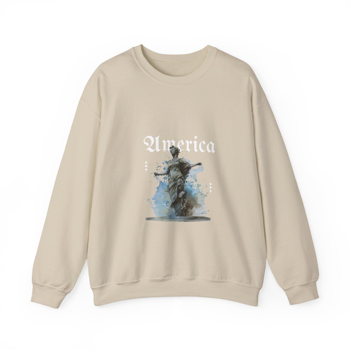 Statue of Liberty Watercolor Crewneck Sweatshirt — Patriotic NYC Travel Sweatshirt
