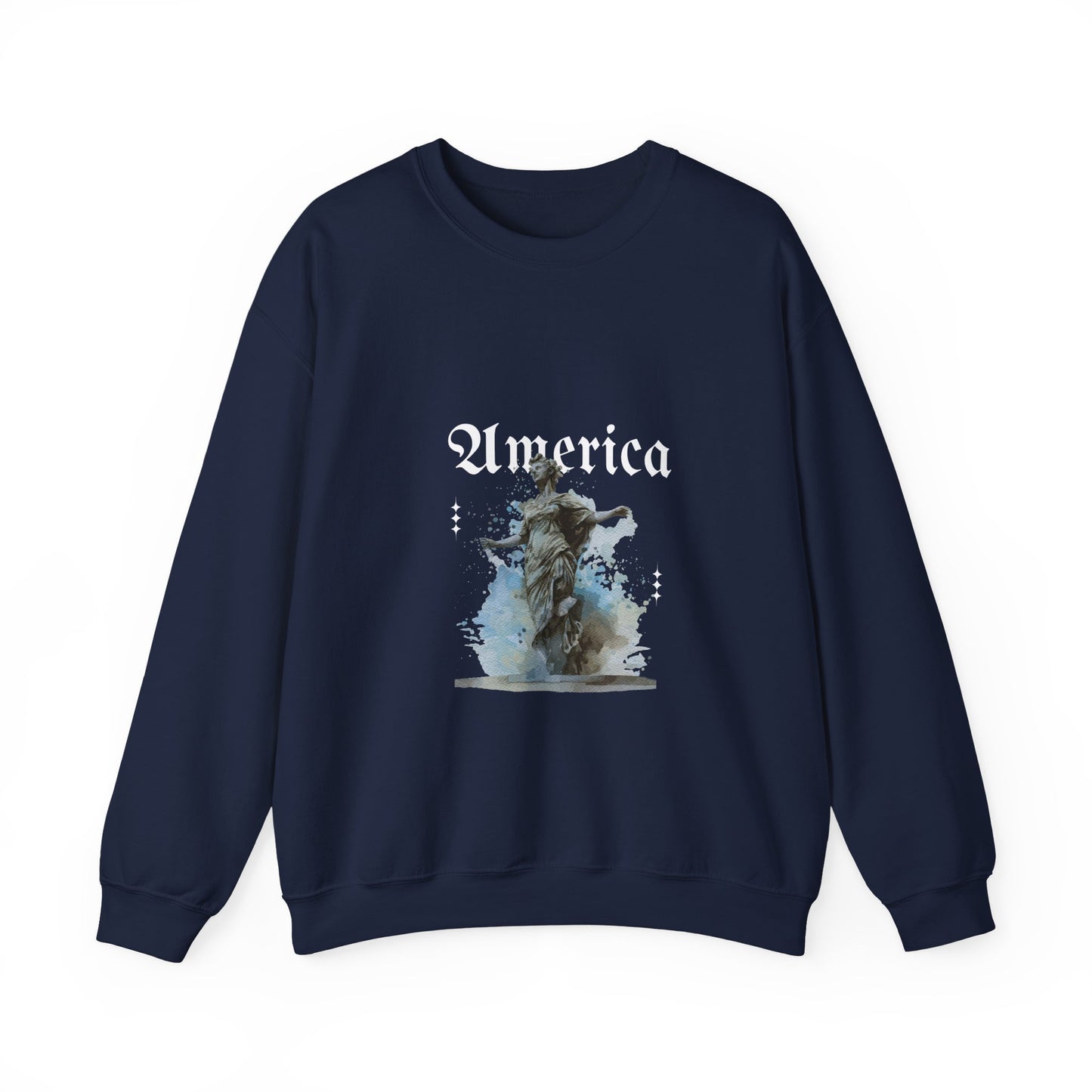 Statue of Liberty Watercolor Crewneck Sweatshirt — Patriotic NYC Travel Sweatshirt