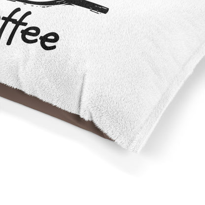 Cozy Dog Bed – Cute Coffee Illustration Plush Comfort