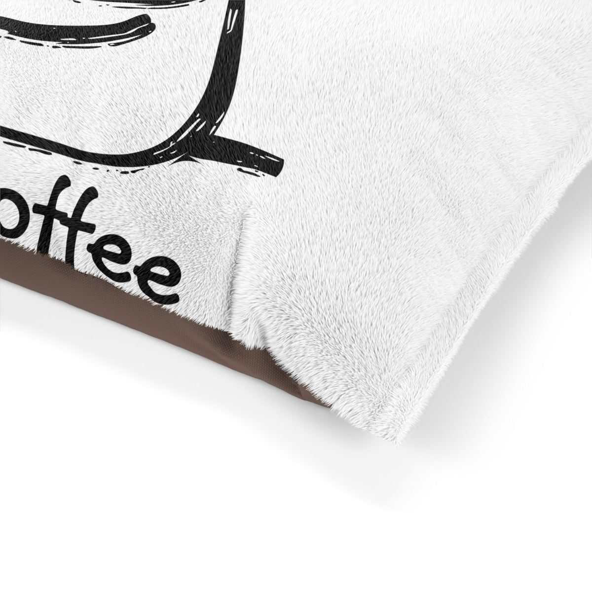 Cozy Dog Bed – Cute Coffee Illustration Plush Comfort