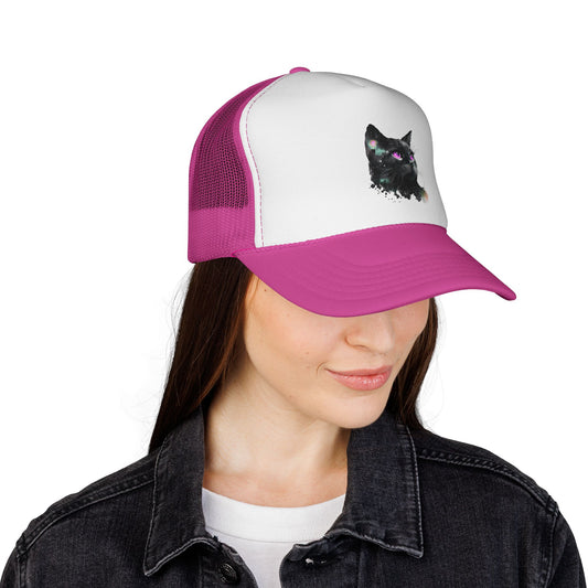 Falcon Point Cosmic Black Cat Trucker Cap