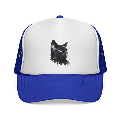 Falcon Point Cosmic Black Cat Trucker Cap