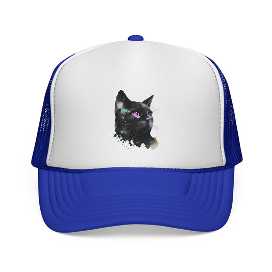 Falcon Point Cosmic Black Cat Trucker Cap