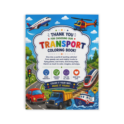 Transport Coloring Book for Kids
