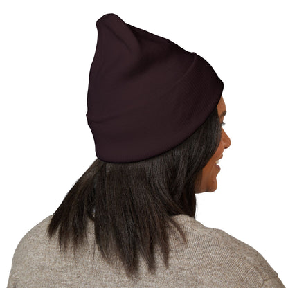 Tiger Head Beanie – Embroidered Cuffed Winter Knit Hat