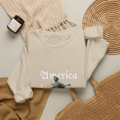 Statue of Liberty Watercolor Crewneck Sweatshirt — Patriotic NYC Travel Sweatshirt