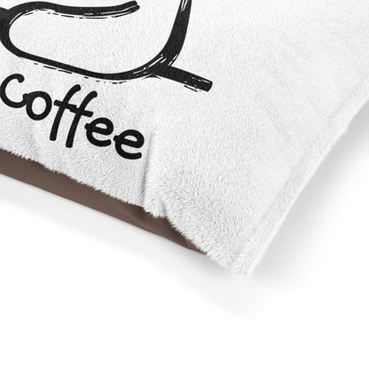 Cozy Dog Bed – Cute Coffee Illustration Plush Comfort