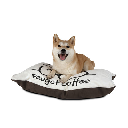 Cozy Dog Bed – Cute Coffee Illustration Plush Comfort