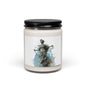 Statue Watercolor Soy Candle — Aromatic 9oz Jar (Artistic Blue-Grey Statue)
