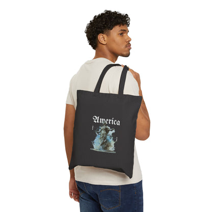 Canvas Tote Bag - Watercolor Tree Forest Illustration Eco Grocery Bag