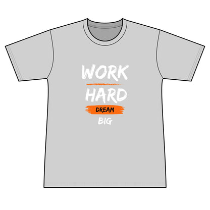 Motivational 'Work Hard, Dream Big' Men's T-Shirt — Inspirational Gym Tee
