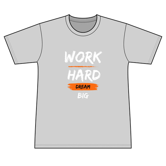 Motivational 'Work Hard, Dream Big' Men's T-Shirt — Inspirational Gym Tee