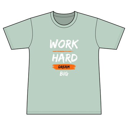 Motivational 'Work Hard, Dream Big' Men's T-Shirt — Inspirational Gym Tee