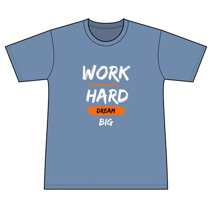 Motivational 'Work Hard, Dream Big' Men's T-Shirt — Inspirational Gym Tee