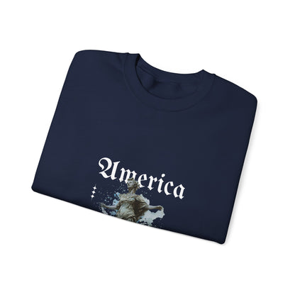 Statue of Liberty Watercolor Crewneck Sweatshirt — Patriotic NYC Travel Sweatshirt