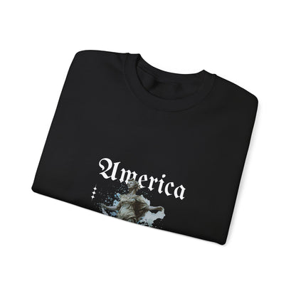 Statue of Liberty Watercolor Crewneck Sweatshirt — Patriotic NYC Travel Sweatshirt