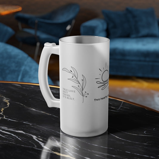 Beer Mug – Frosted Glass Couple Stein Gift